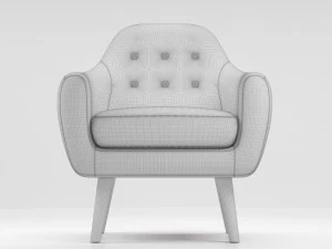 sofa and armchair ritchie set 3D Model