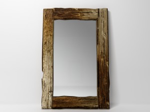 wooden mirror Model 3D