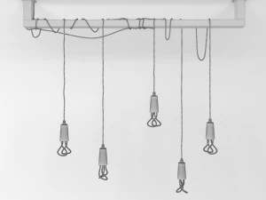 cable bar pendant light with original plumen 001 3D Model