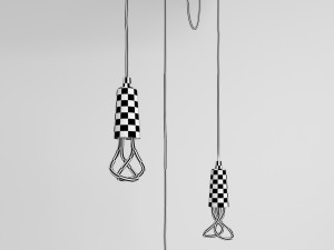 cable bar pendant light with original plumen 001 3D Model