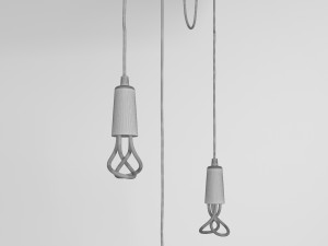 cable bar pendant light with original plumen 001 3D Model