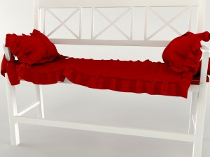 banquette white-red Modelo 3D