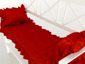 banquette white-red 3D Model