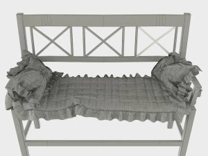 banquette white-red 3D Model