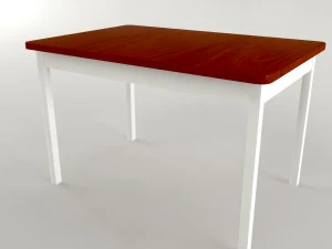 kitchen table white-red 3D Model