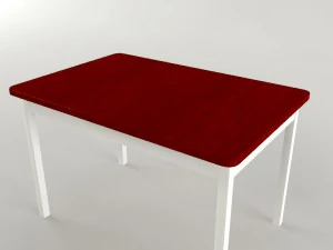 kitchen table white-red 3D Model