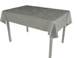 kitchen table white-red 3D Model