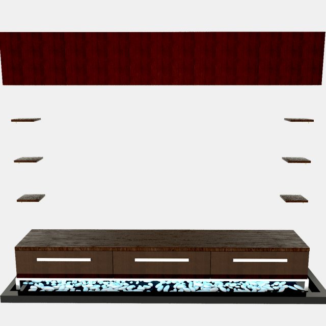 tv wall 3D Model .c4d .max .obj .3ds .fbx .stl .blend 