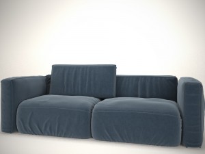 sofa blue with pillow 3D Model