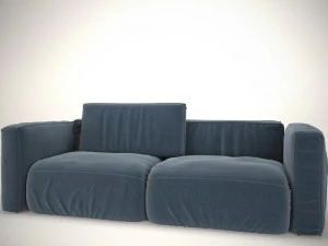 диван блакитний з подушкою 3D Модель