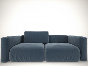 sofa blue with pillow 3D Model