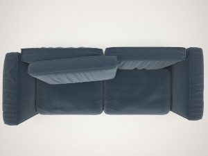 sofa blue with pillow 3D Model