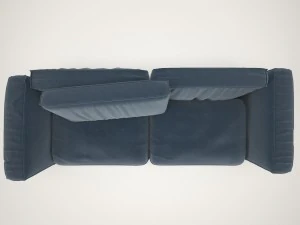 sofa blue with pillow 3D Model