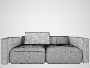 sofa blue with pillow 3D Model