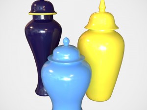 vases yellow blue Modelo 3D