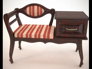 ベンチ電話長椅子 3Dモデル