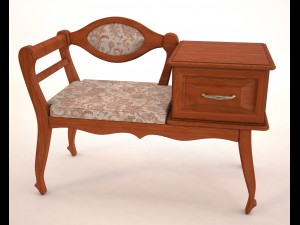 bench telephone banquette Modello 3D