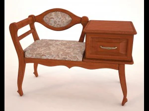 bench telephone banquette 3D Model