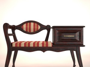 bench telephone banquette Modello 3D