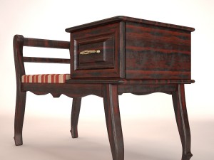 bench telephone banquette Modello 3D