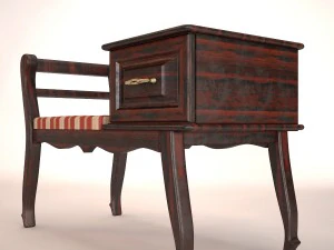 bench telephone banquette 3D Model