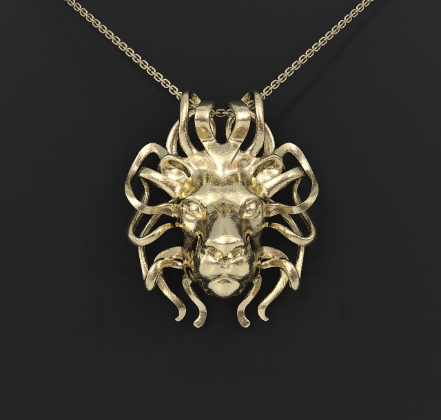 leo zodiac pendant 3D Print Model .c4d .max .obj .3ds .fbx .stl .blend