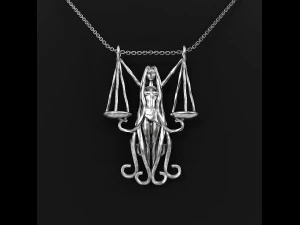 libra zodiac pendant 3D Print Model