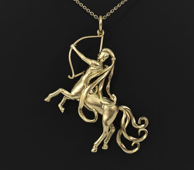 sagittarius zodiac pendant 3D Baskı Modeli .c4d .max .obj .3ds .fbx .stl .blend 