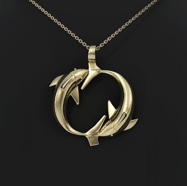 pisces zodiac pendant 3D 프린트 모델 .c4d .max .obj .3ds .fbx .stl .blend 