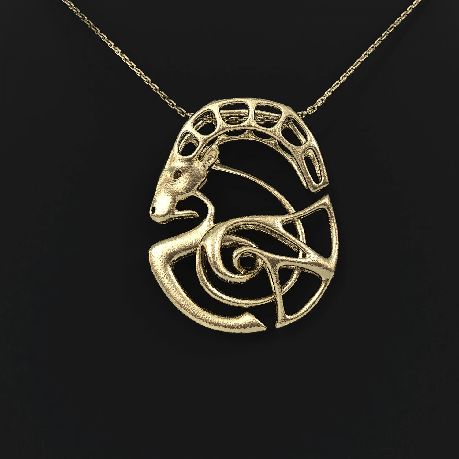 capricorn zodiac pendant 3D Print Model .c4d .max .obj .3ds .fbx .stl .blend 