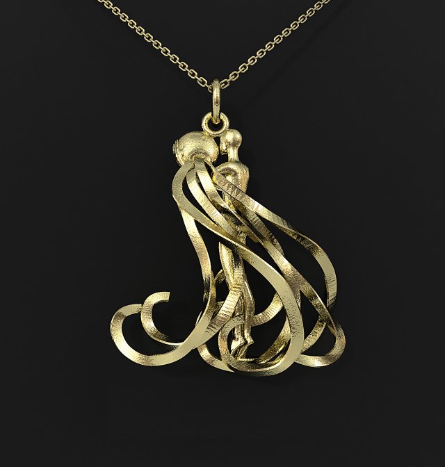 aquarius zodiac pendant 3D Baskı Modeli .c4d .max .obj .3ds .fbx .stl .blend 