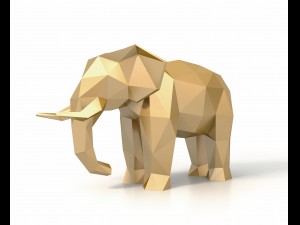 low poly elephant 3D Model