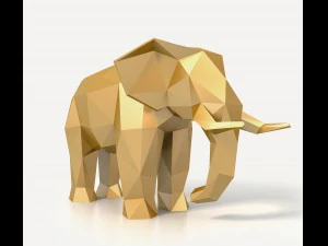 low poly elephant 3D Model