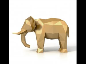 low poly elephant 3D Model