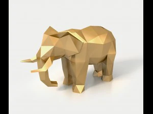 low poly elephant 3D Model