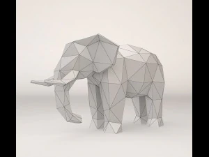 low poly elephant 3D Model