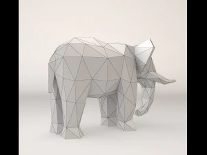 low poly elephant 3D Model