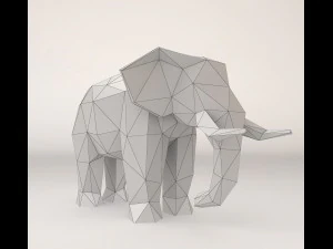 low poly elephant 3D Model