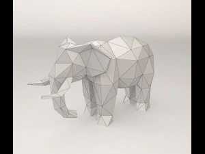 low poly elephant 3D Model