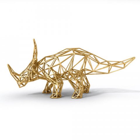 styracosaurus wireframe 3D Model .c4d .max .obj .3ds .fbx .stl .blend 
