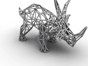 styracosaurus wireframe 3D Model