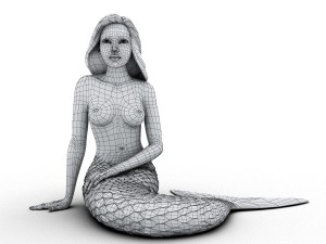 mermaid sculpture 3D Model