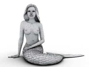 mermaid sculpture 3D Model