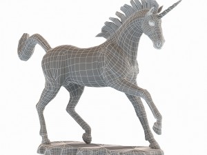 unicorn statue 3D मॉडल