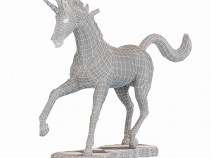 unicorn statue 3D मॉडल