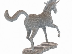 unicorn statue 3D मॉडल