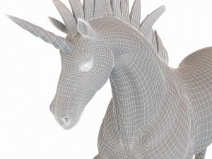 unicorn statue 3D मॉडल