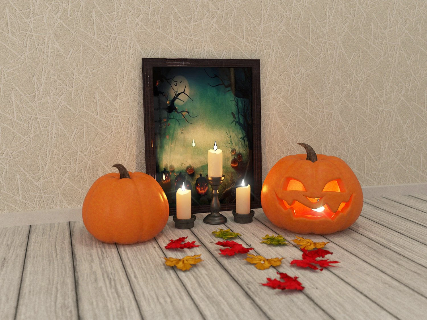 halloween decorative set 3D Model .c4d .max .obj .3ds .fbx .stl .blend
