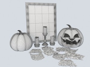 halloween decorative set 3D मॉडल