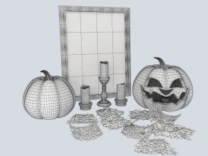 halloween decorative set 3D Model